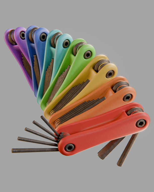 Hex wrench set in all colors